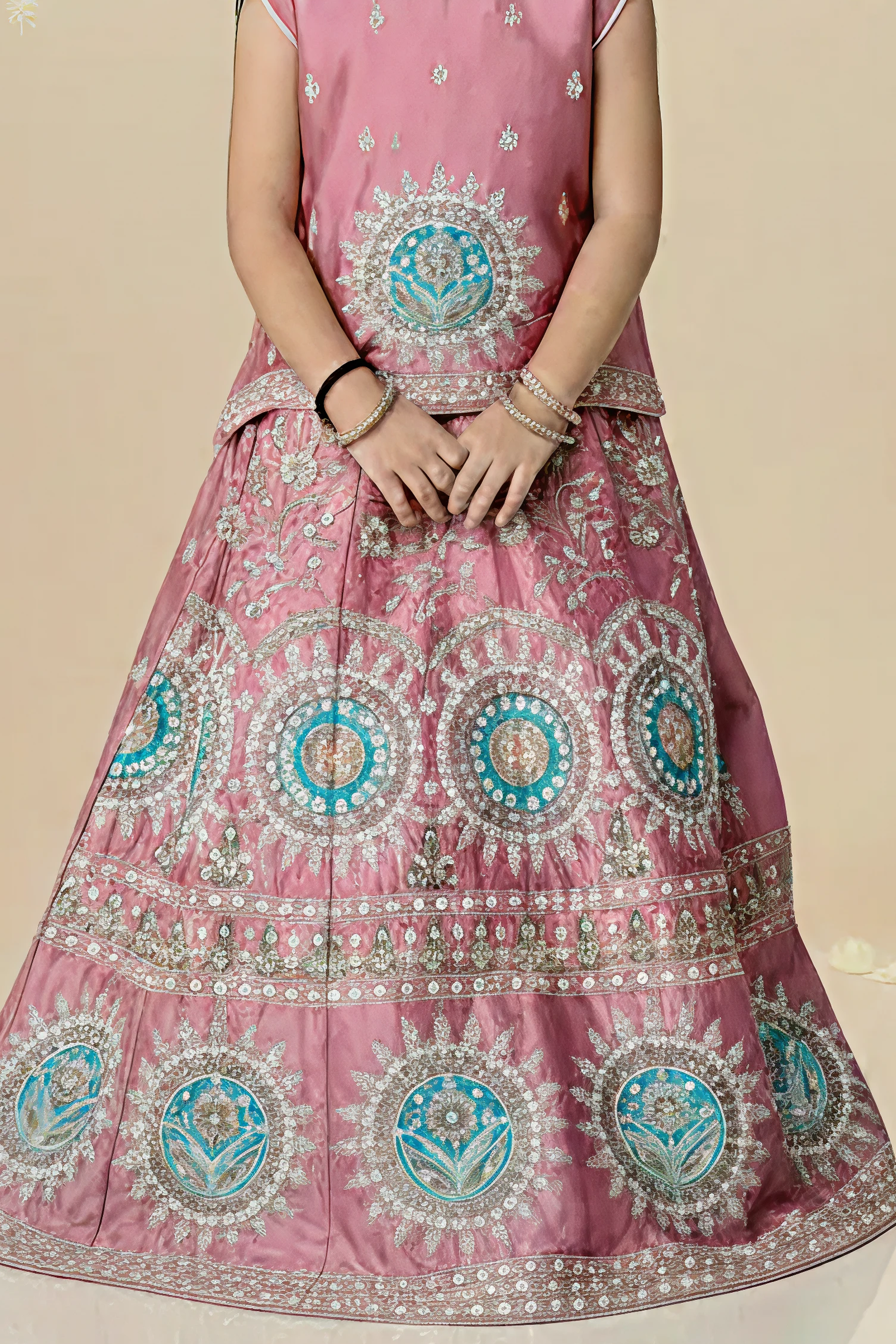 SILK HANDWORK ZARI & RESHAM LENGHA CHOLI – 3PC - LS-04