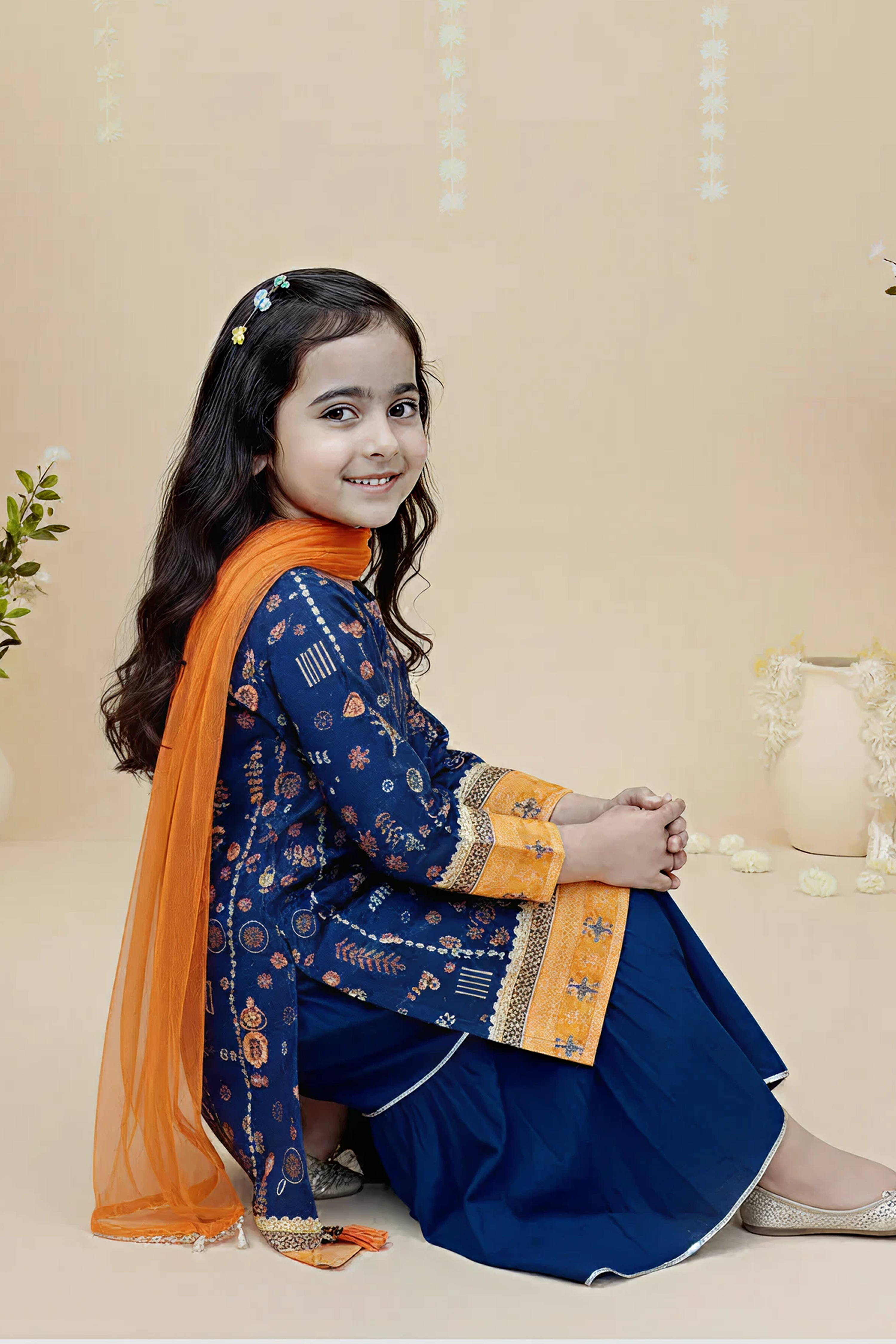 COTTON EMBROIDERED GHARARA – 3PC Suit - LS-20