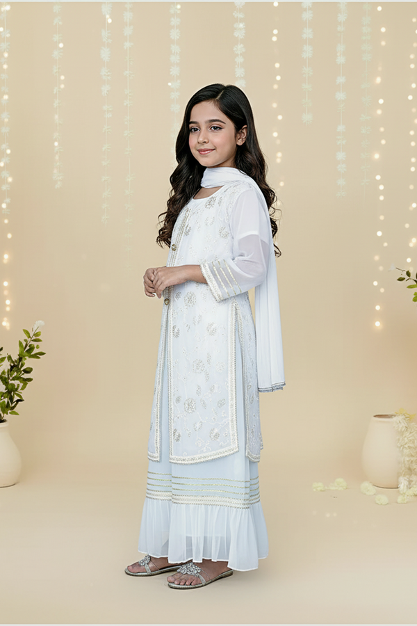 CHIFFON EMBROIDERED LONG MAXI – 3PC - LS-15