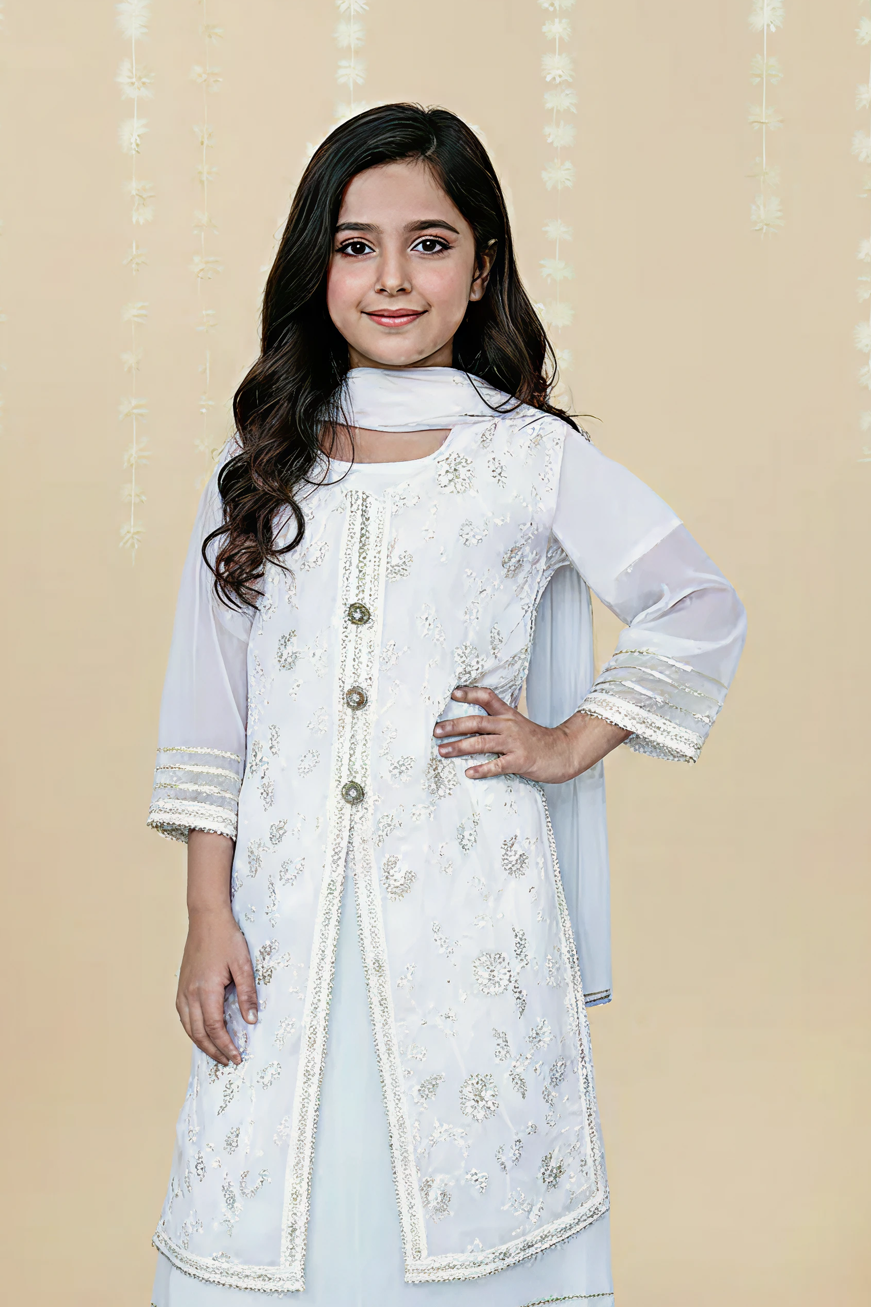 CHIFFON EMBROIDERED LONG MAXI – 3PC - LS-15