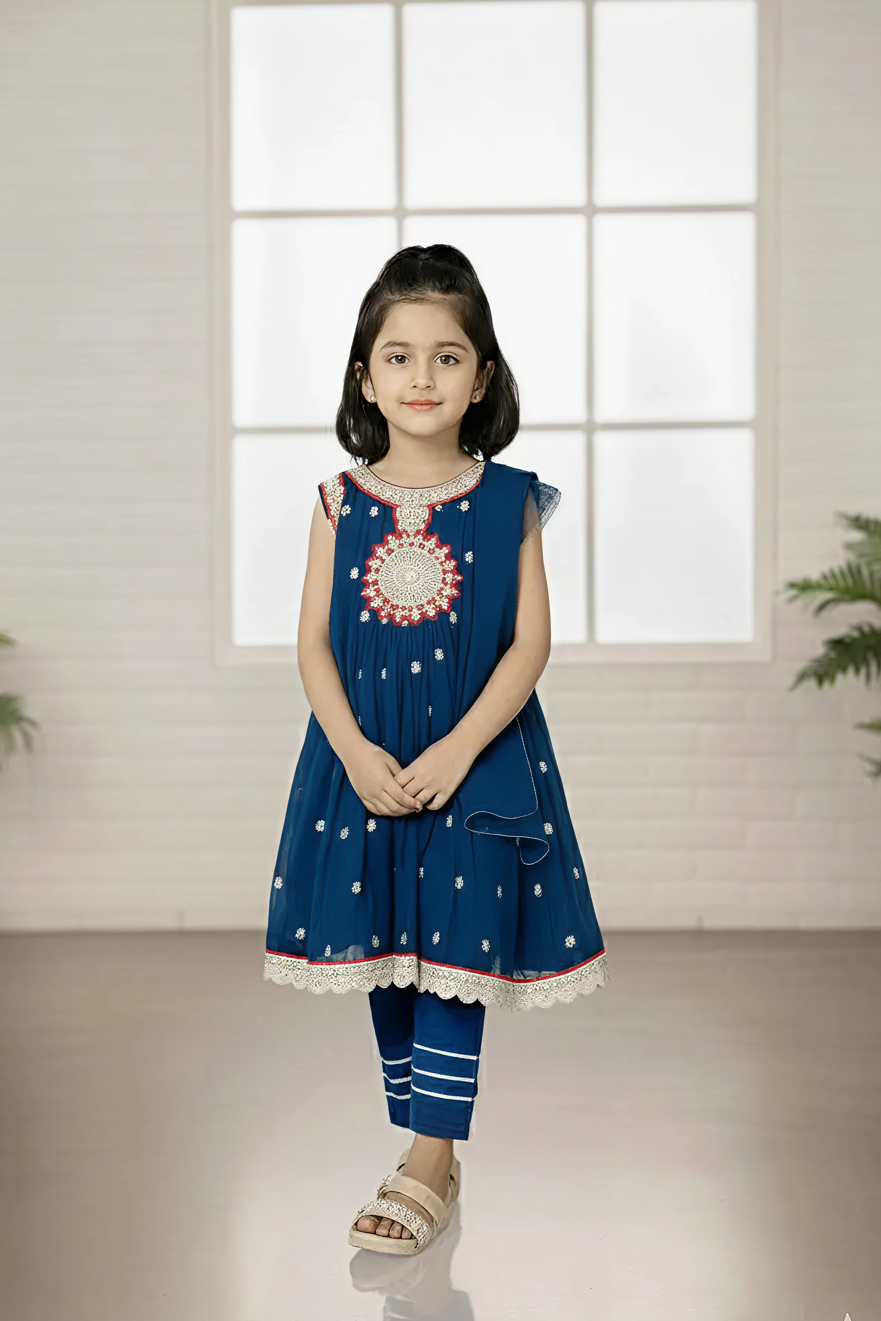 CHIFFON HANDWORK APLI JHABLA – 3PC - LS-05