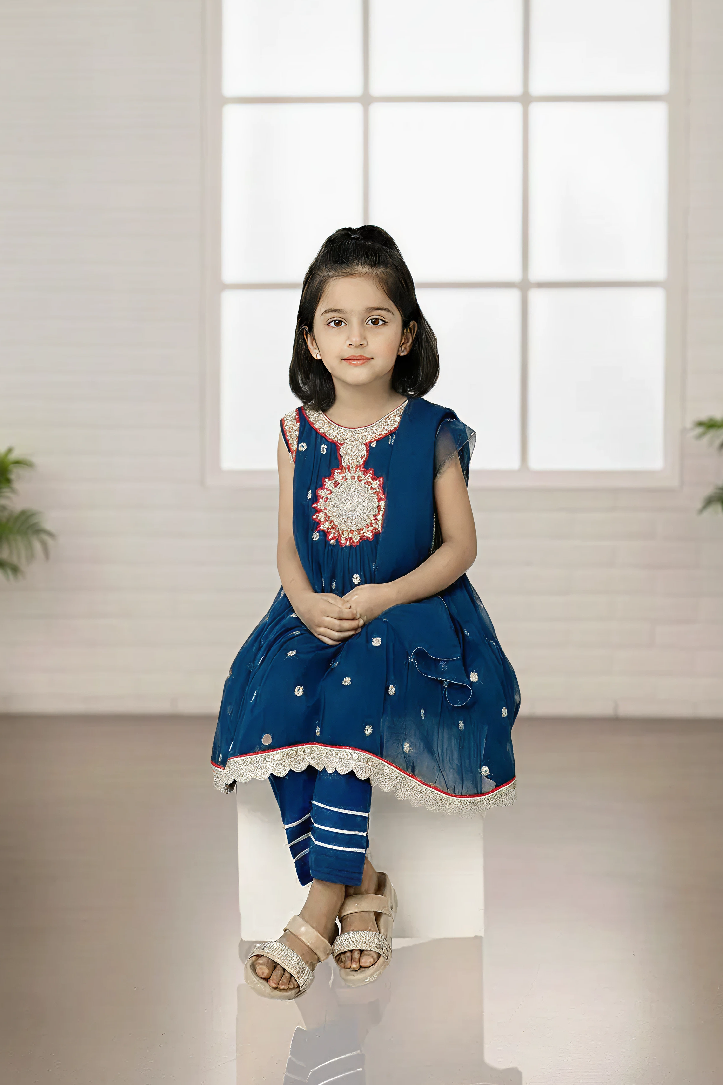 CHIFFON HANDWORK APLI JHABLA – 3PC - LS-05