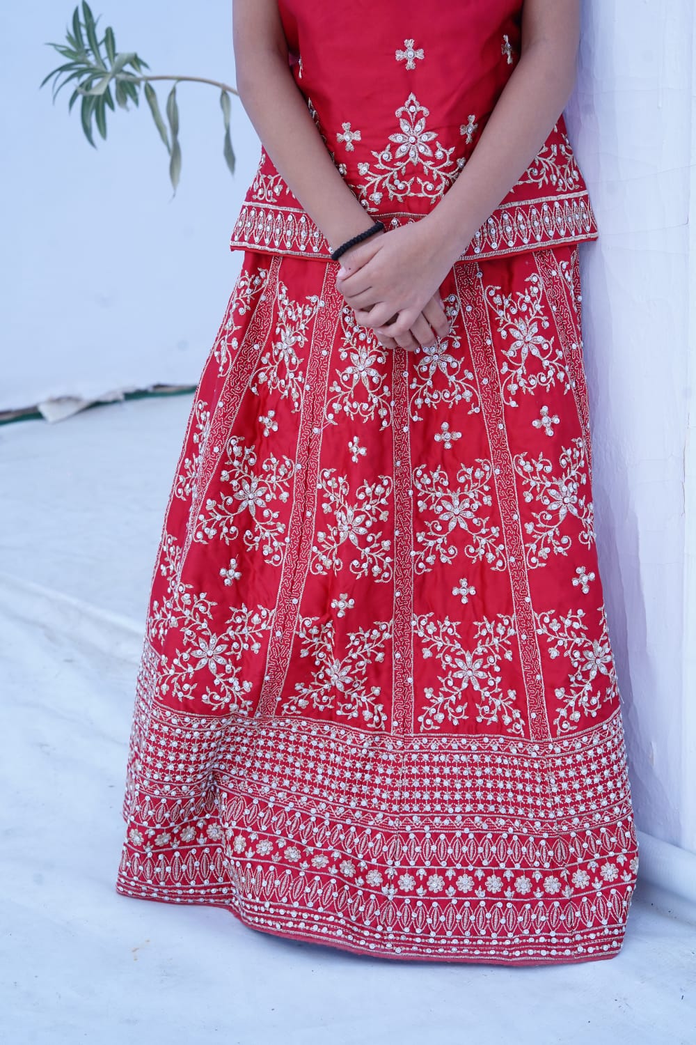 SILK COMPUTER & HANDWORK EMBROIDERED LENGHA CHOLI – 3PC - LS-01